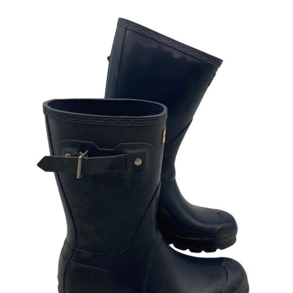 Hunter Short Black Rain Boots Unisex Size 6/7 - Picture 5 of 6
